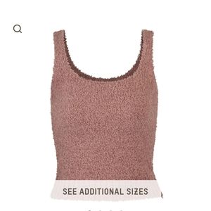 Skims Cozy Knit Tank - Rose Clay